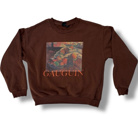 Paul Gauguin Sweatshirt Adult Brown Urban Outfitters National Gallery Bowl Fruit - Picture 1 of 7